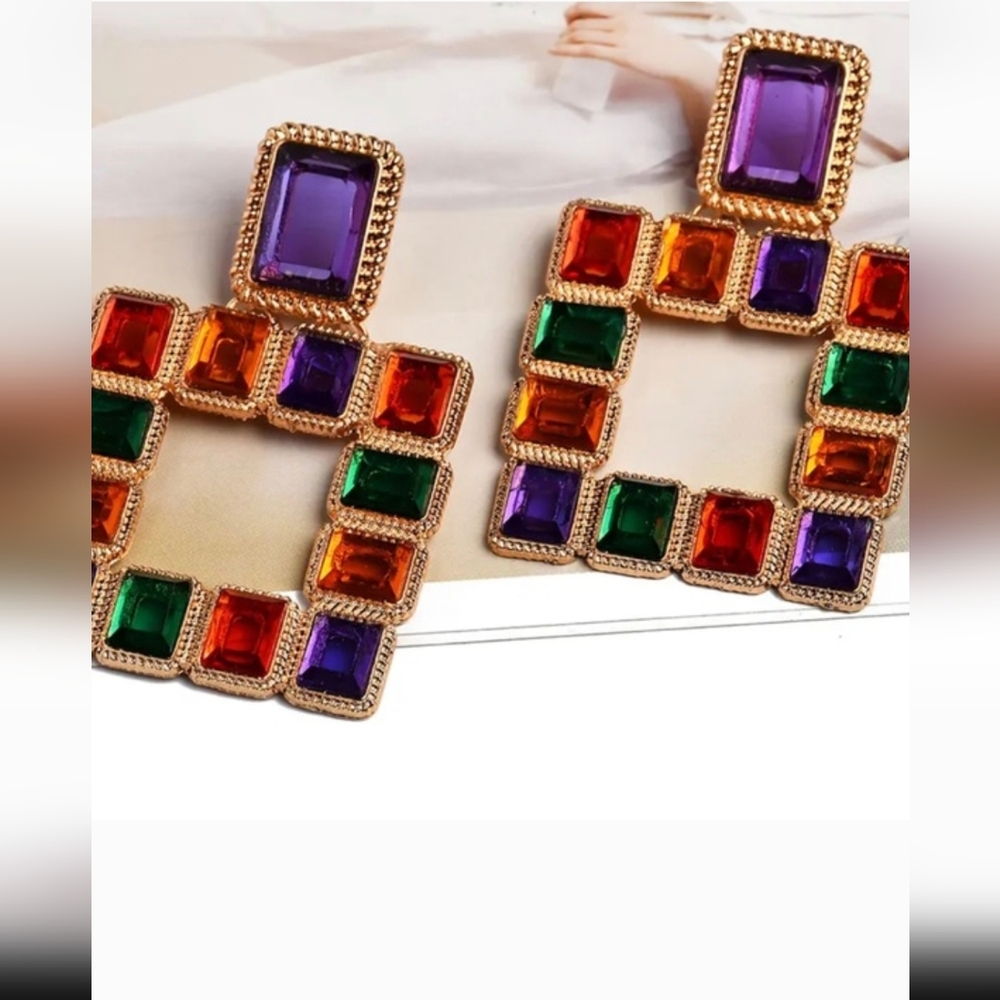 Swartzski Multiple Colored Earrings Have Emerald … - image 2